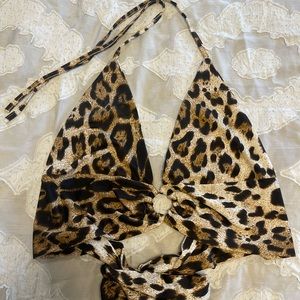 Cheetah toe crop top size Small/XS